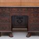 Victorian hand-carved kneehole desk 1850