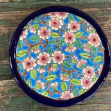 Set of two coasters or bottle rests in longwy enamels