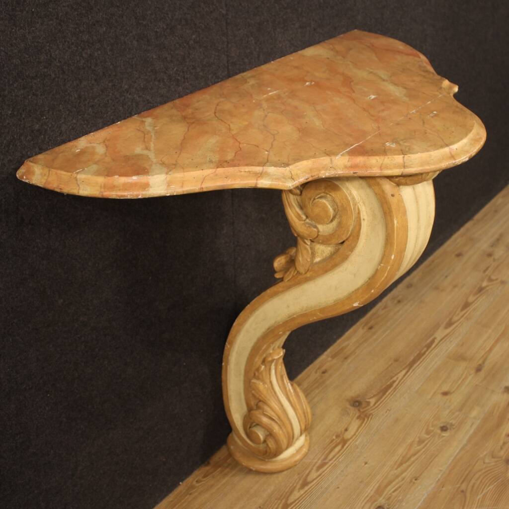 Italian lacquered and painted console table