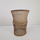 Boho Chic Rattan Barrel Chair with Custom Outdoor Cushion 1970's