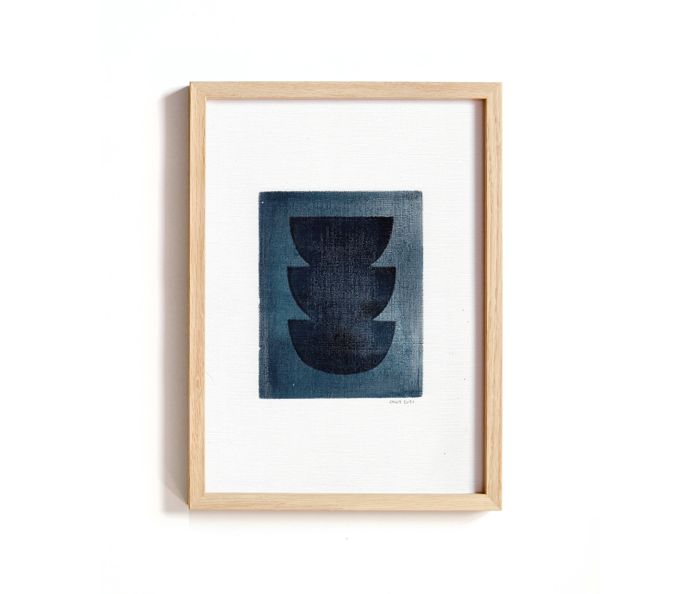 Trio of paintings on paper by Eawy