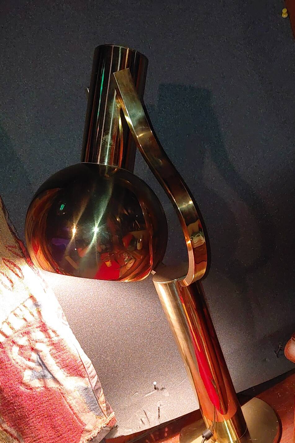 1970s Brass Space Age Staff Lamp