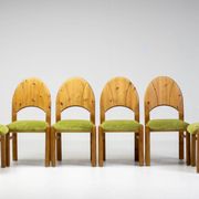 The Modern Scandinavian Oregon Pine Mid-Modern Dining Set - 4 Accent Chairs and 2 Armchairs