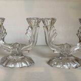 Pair of two-light Art Deco candlesticks