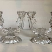 Paire de bougeoirs deux feux art déco