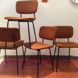 4 chairs vintage metal and fabric structure