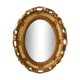 Miroir ovale médaillon en stuc doré années 70