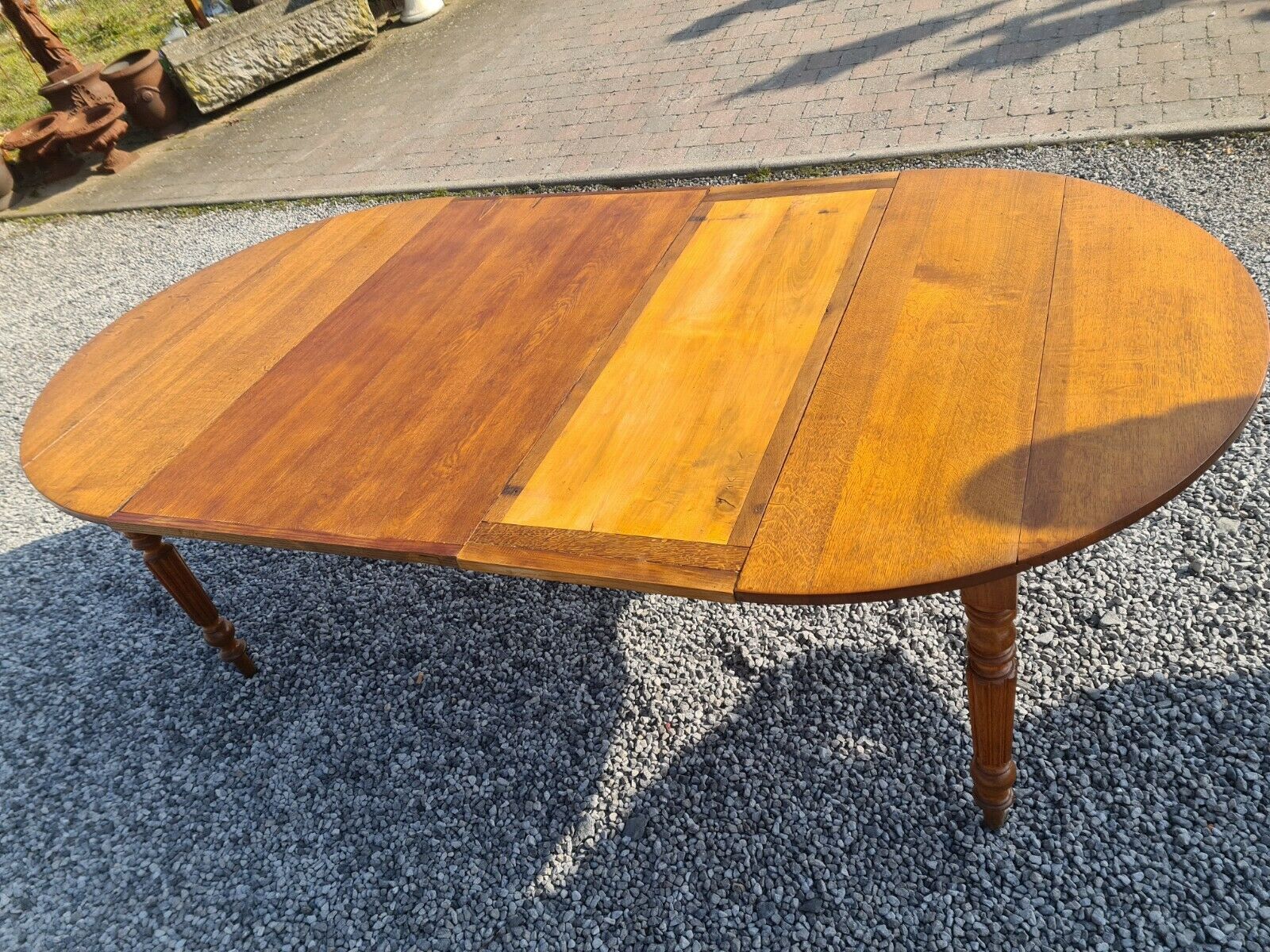 Table 4 pieds en chêne avec 2 allonges