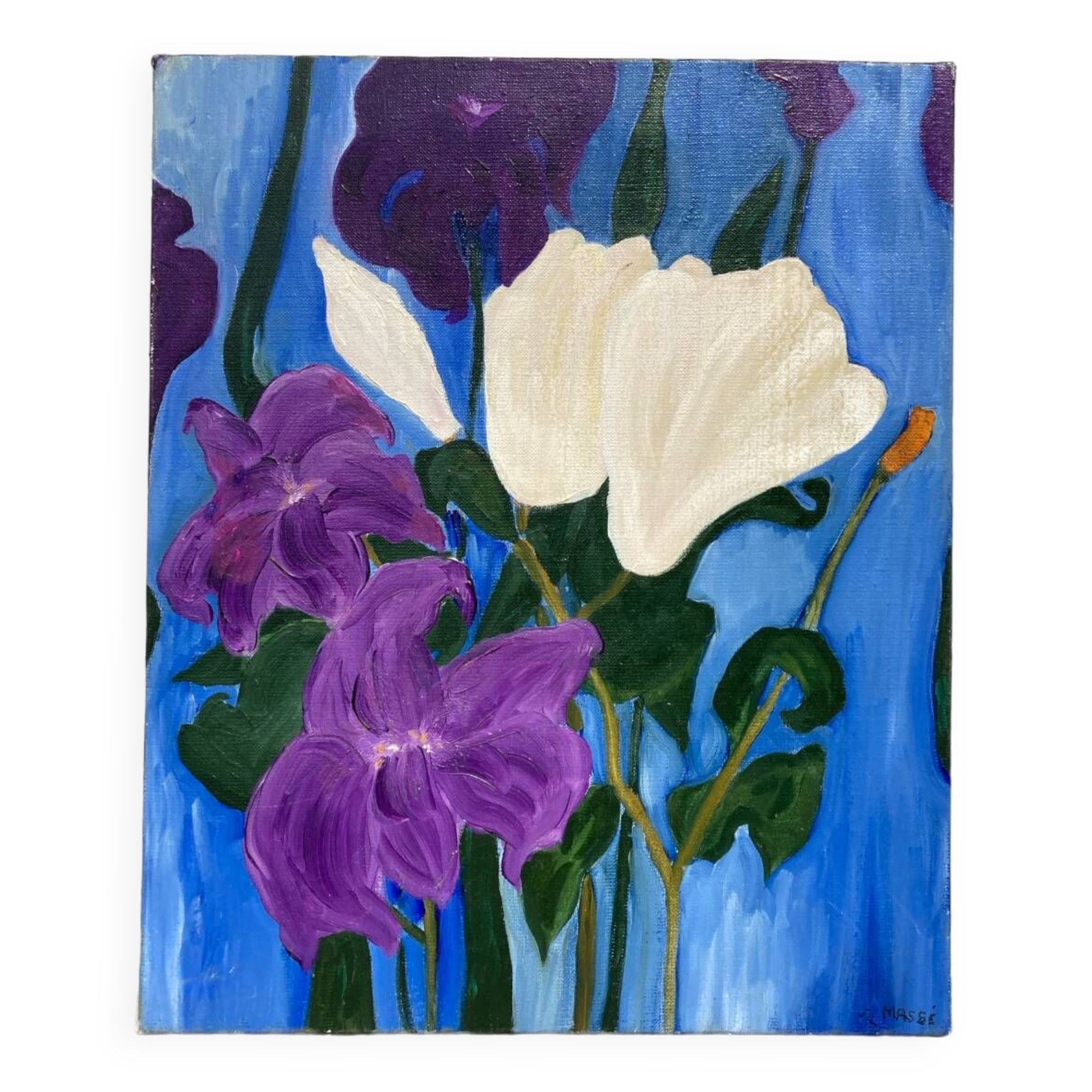 Painting, oil on canvas flowers