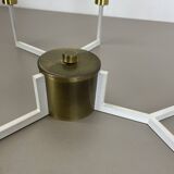 Large brass italian cubic sputnik ceiling light flush mount, italy, 1960s