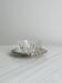 Cut glass and metal butter dish