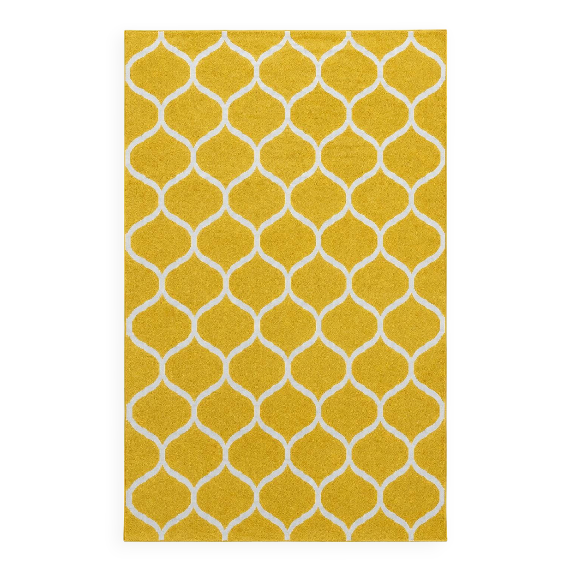 Vintage Moroccan Hand Loomed Yellow and Ivory Wool Rug, Late 20th Century