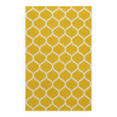 Tapis en laine jaune et ivoire tissé à la main marocain vintage, fin du 20e siècle