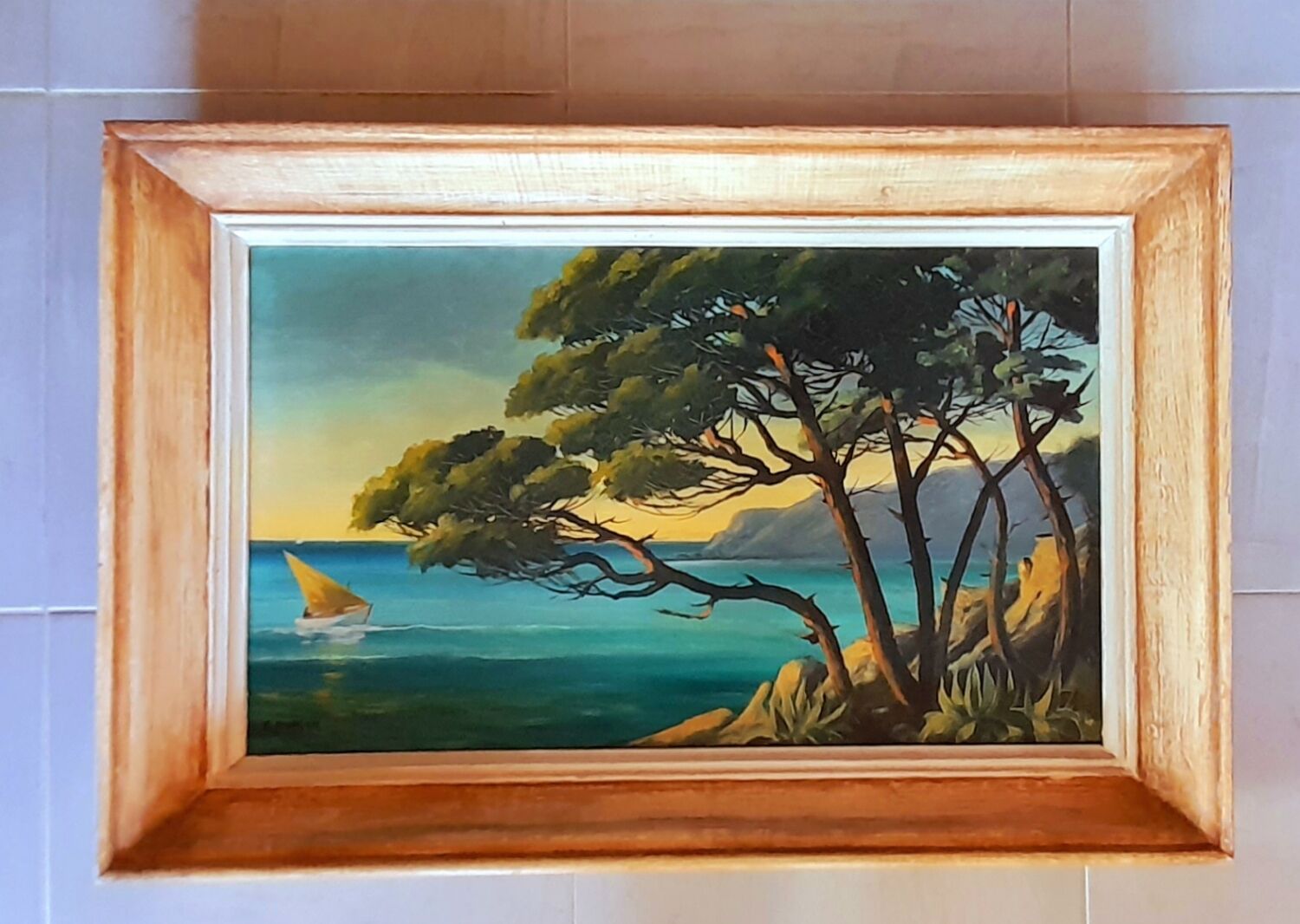 Oil on panel Côte d Azur