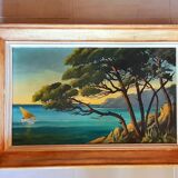 Oil on panel Côte d Azur