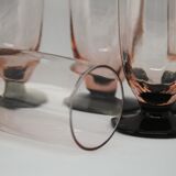 Lot of 5 pink and black champagne flutes