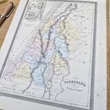 Palestine, old map, printed in 1852.