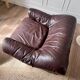 Brown leather armchair from the 1970s.
