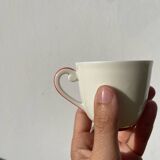 8 Limoges porcelain cups signed Vignaud
