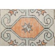 Vintage Turkish Hand-Knotted Wool Cotton Orange Runner Rug 69x271