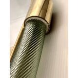 Contemporary Wave Mirror in Green and Gold "Torchon" Torciglione Murano Sty
