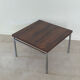 Table basse vintage bois et métal 1970