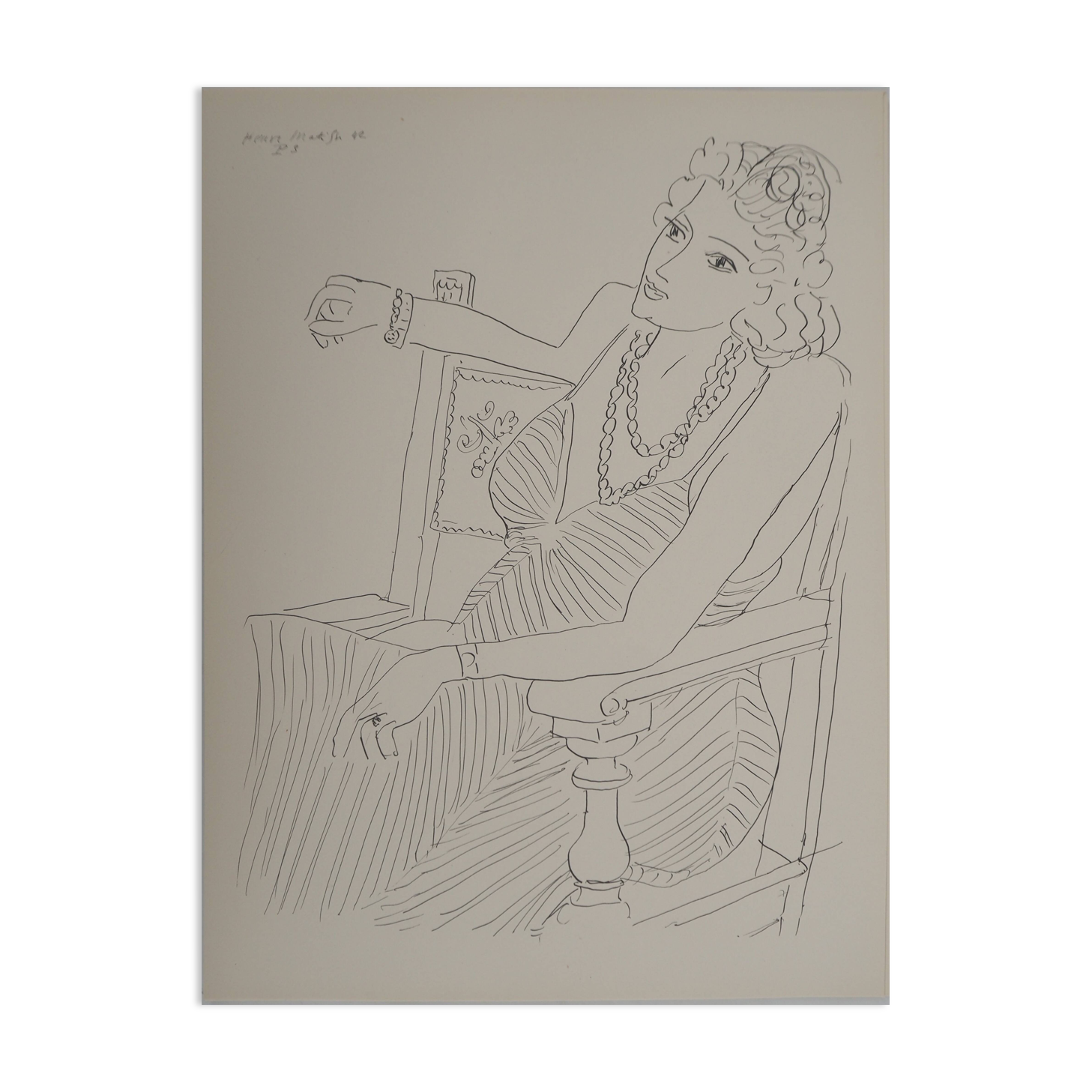 Henri Matisse: Attentive Woman, signed lithograph