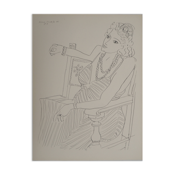 Henri Matisse: Attentive Woman, signed lithograph