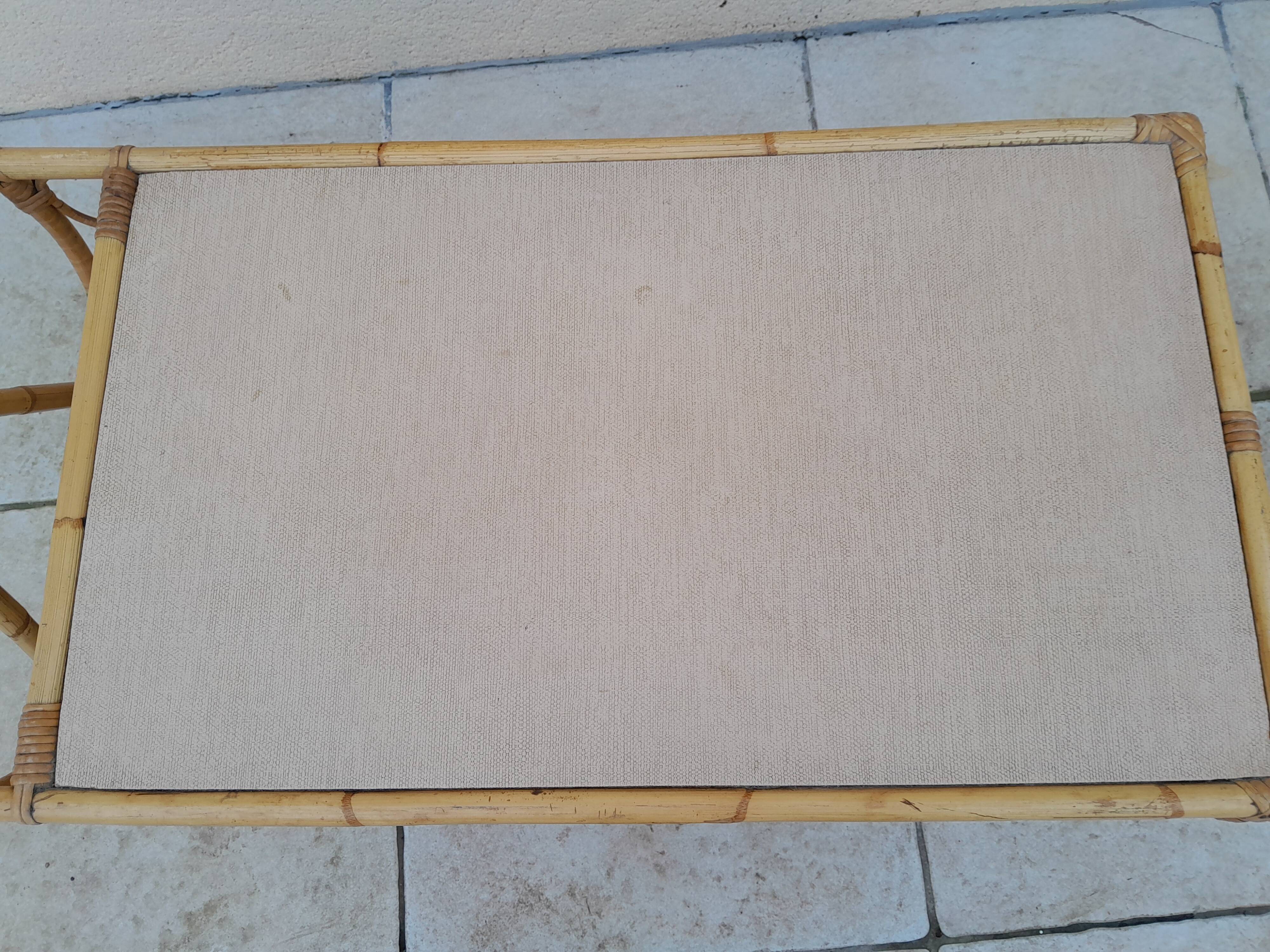 Vintage magazine holder rattan coffee table