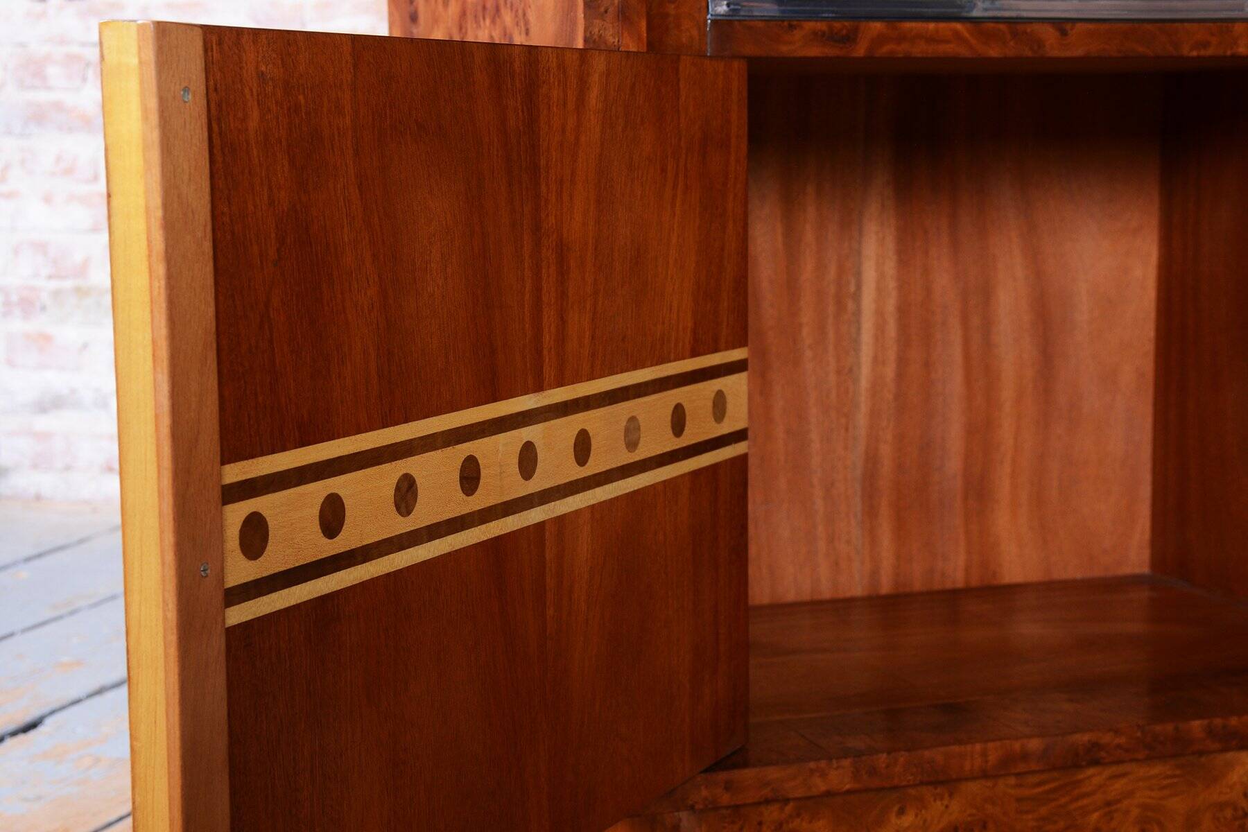 Art Deco Bookcase in Elm and Mahogany, 1920s
