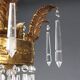 Lustre ancien en forme de ballon en métal doré et verre, XIXe siècle