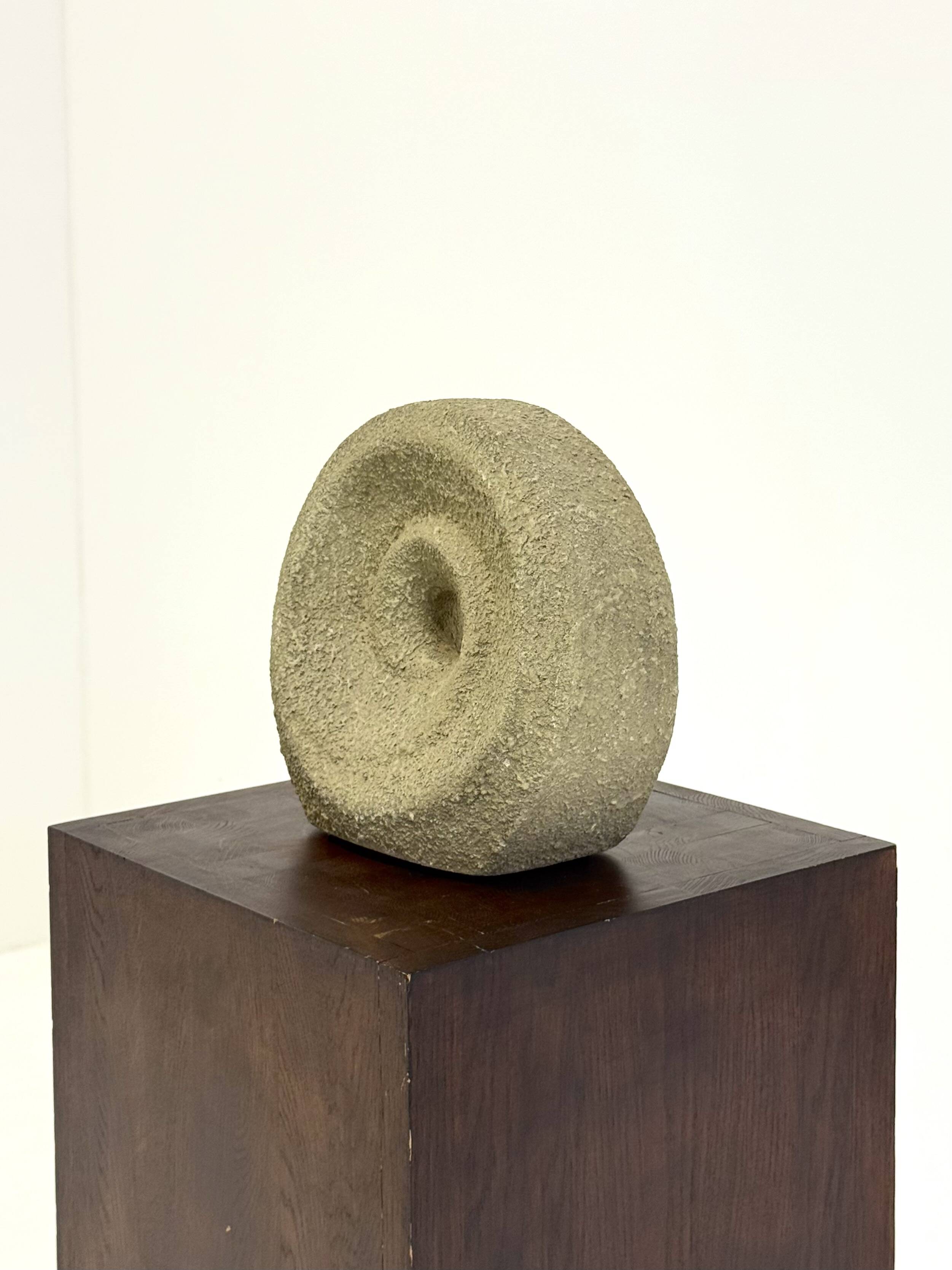 Unique round beige sculpture