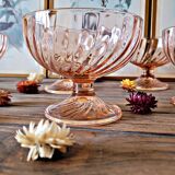 Vintage rosaline arcoroc luminarc pink glass ice cream cups (set of 6)