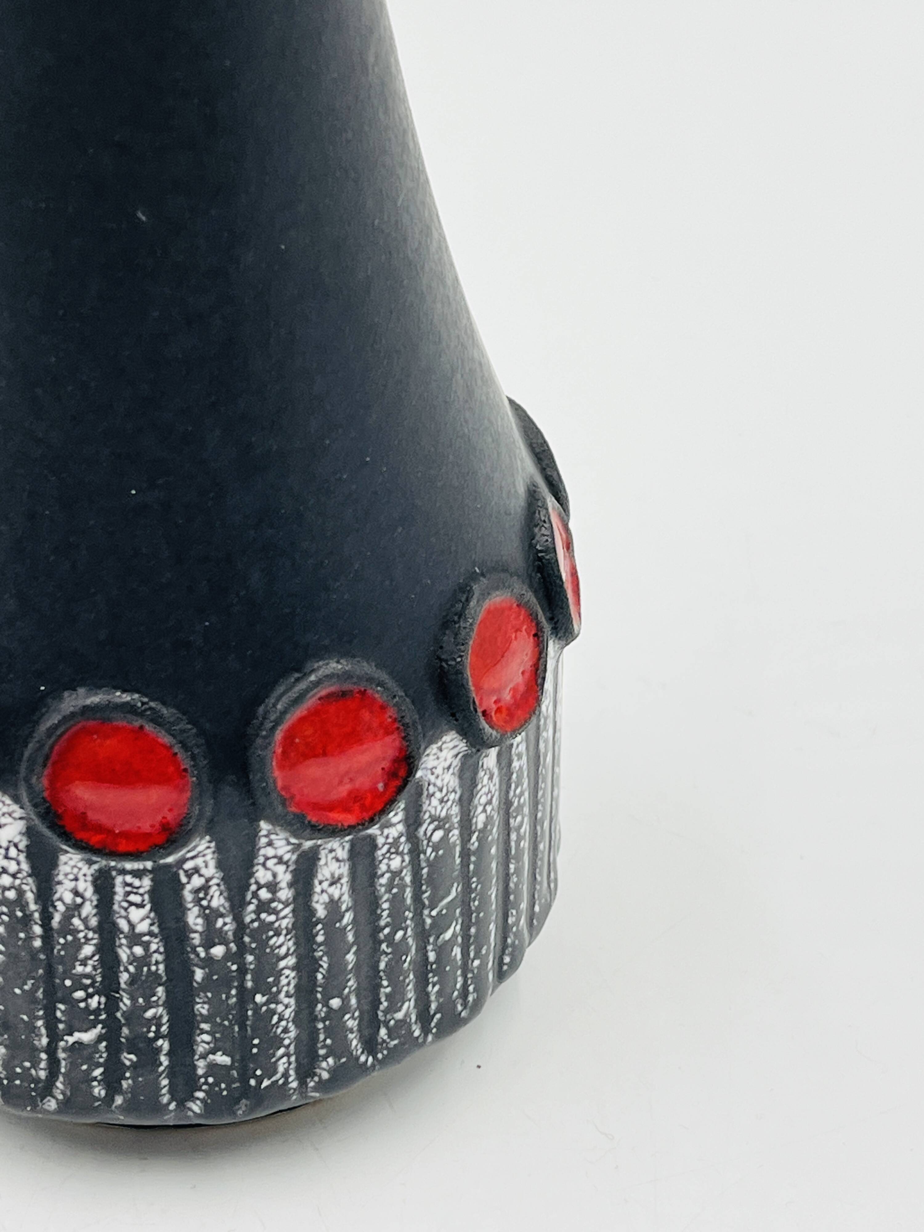 Vase Schlossberg Isle Stéphan black red vintage