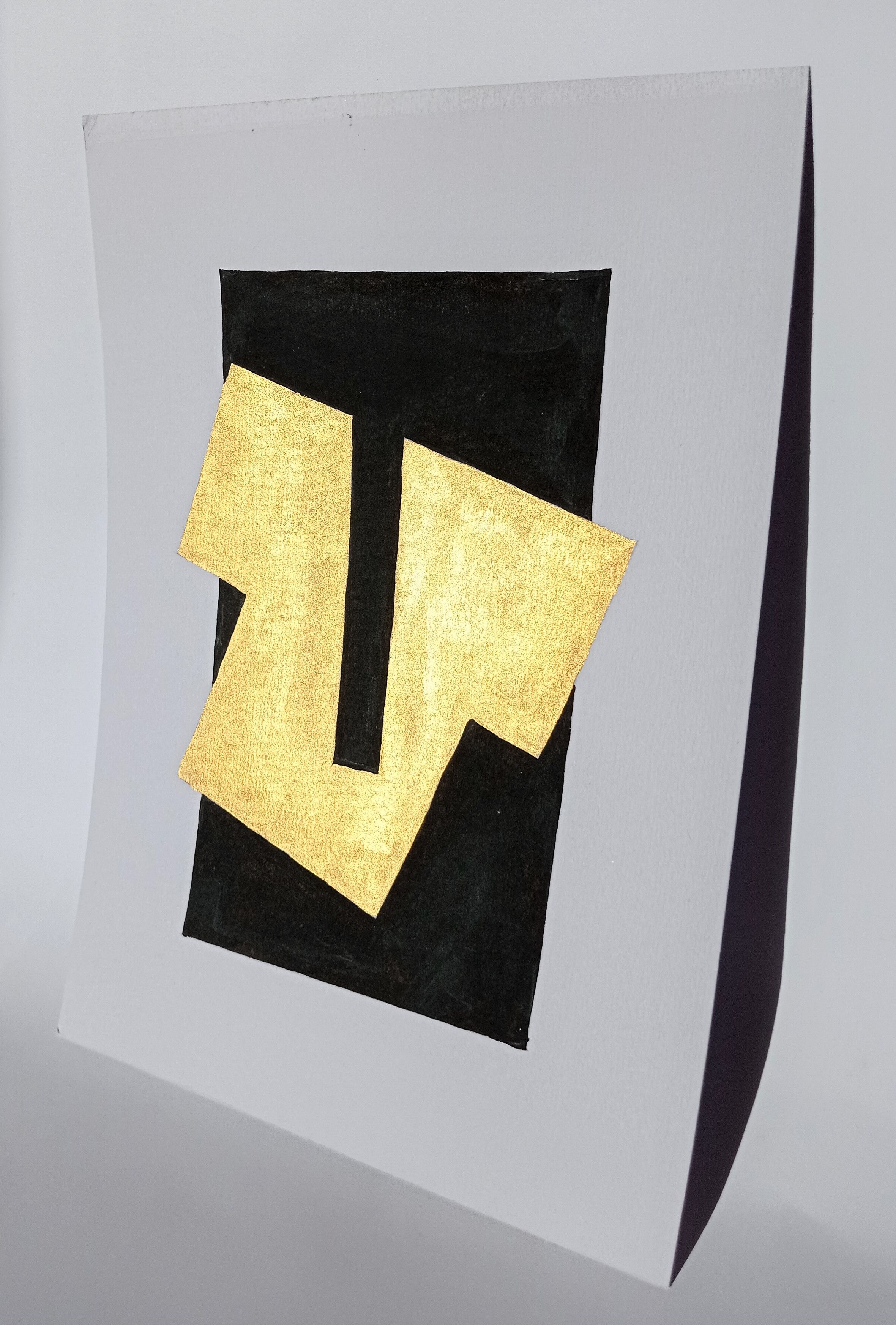 Peinture à l'or abstraite style suprématisme