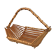 Basket fruit cut 1960 vintage bamboo rattan wicker