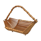 Panier coupe à fruit 1960 vintage en bambou rotin osier