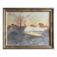 Watercolour painting by Ivan Kowalski (1839-1937) "Lakeside Landscape at Sunset"