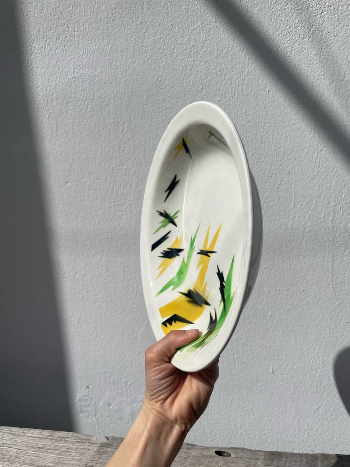 Round éclair dish 1970 Digoin Sarreguemines