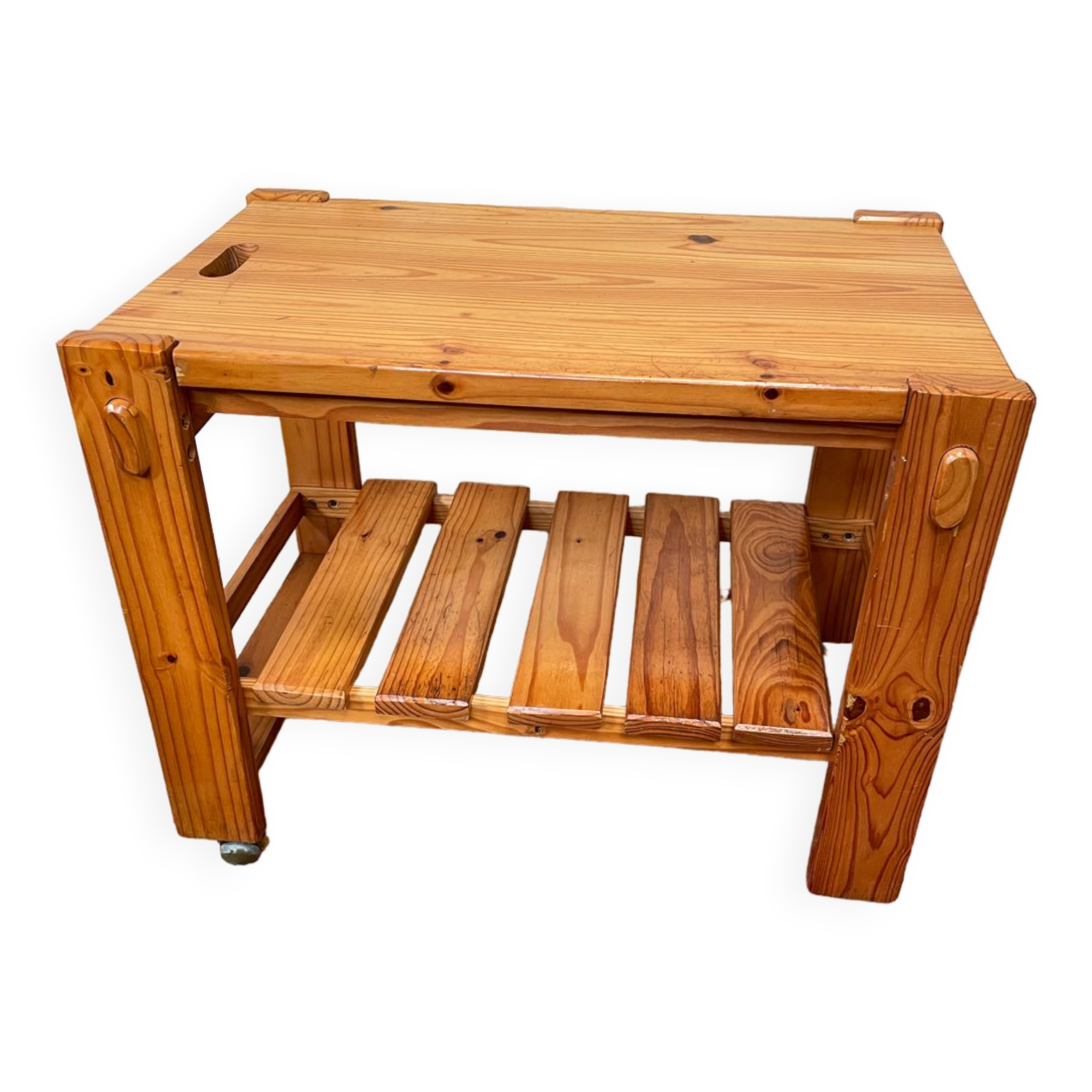 Vintage pine rolling table 70/80
