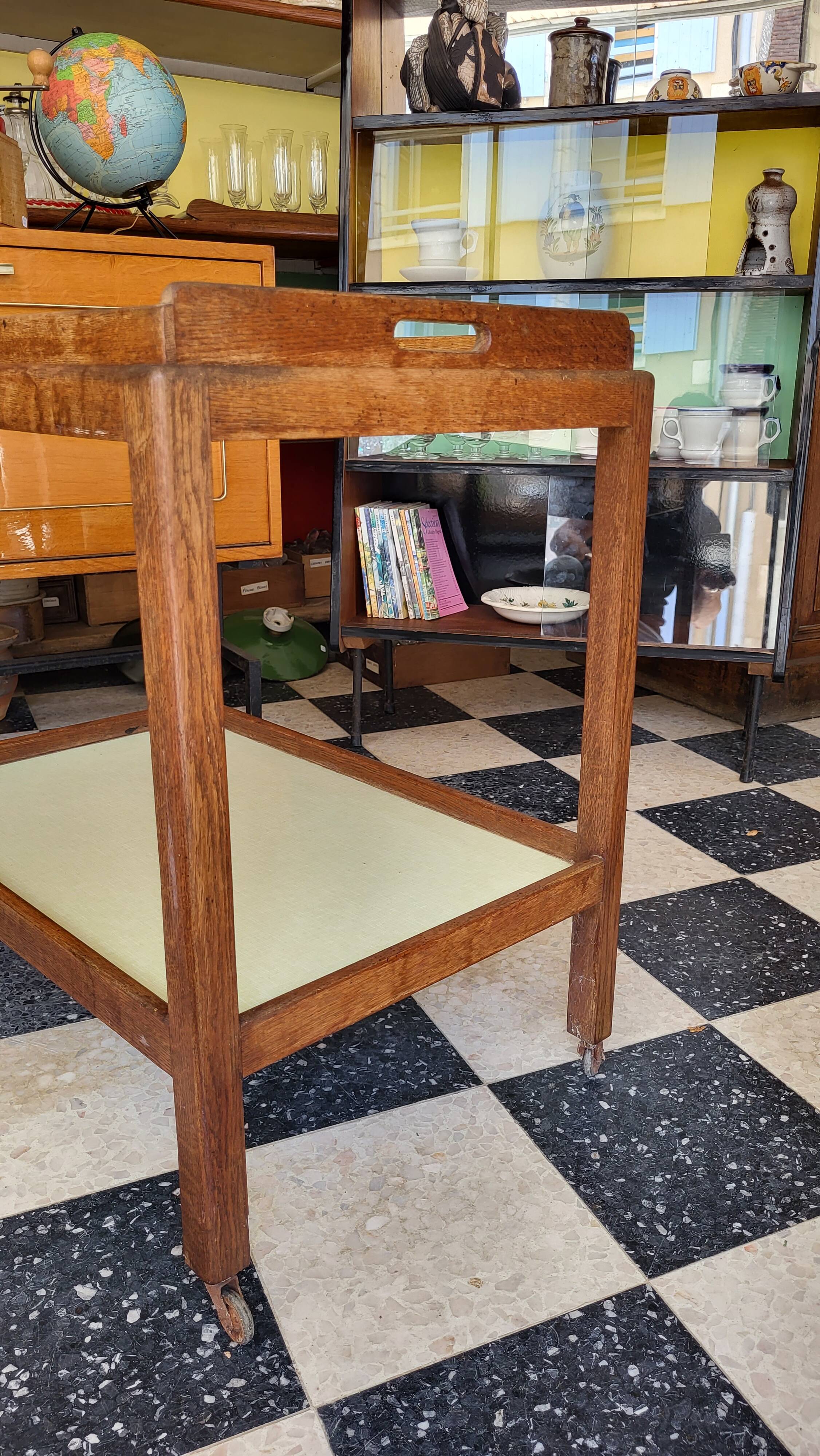 Service table wood & formica 50s