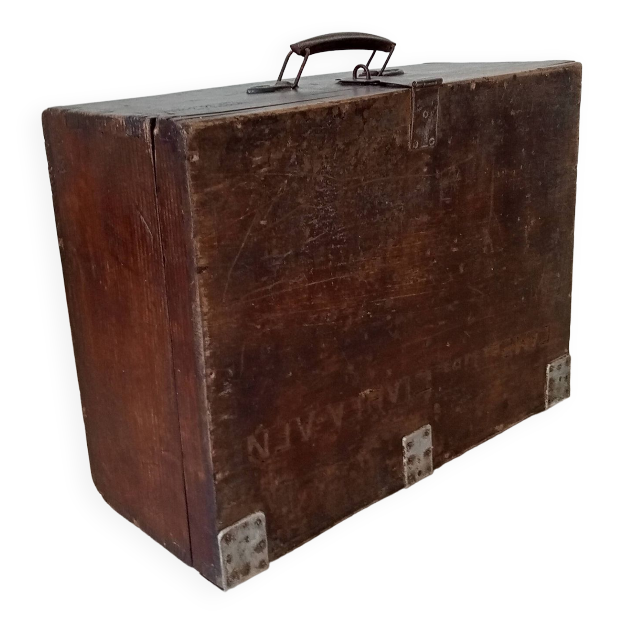 Wooden military suitcase from the 1950s