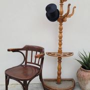 Office chair signed Baumann bistro style curved wood - 1930s