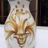 Antique KERALUC QUIMPER Ceramic Pitcher signed MLF