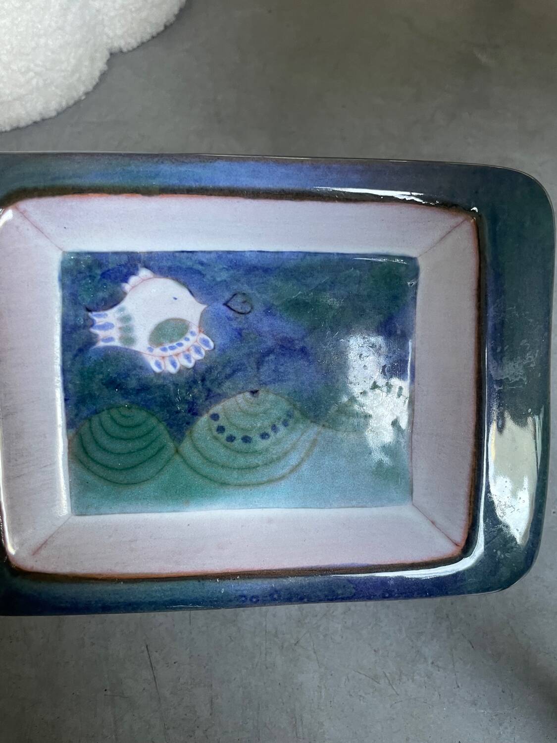 Lot of trays and vases by Cloutier Ceramics.