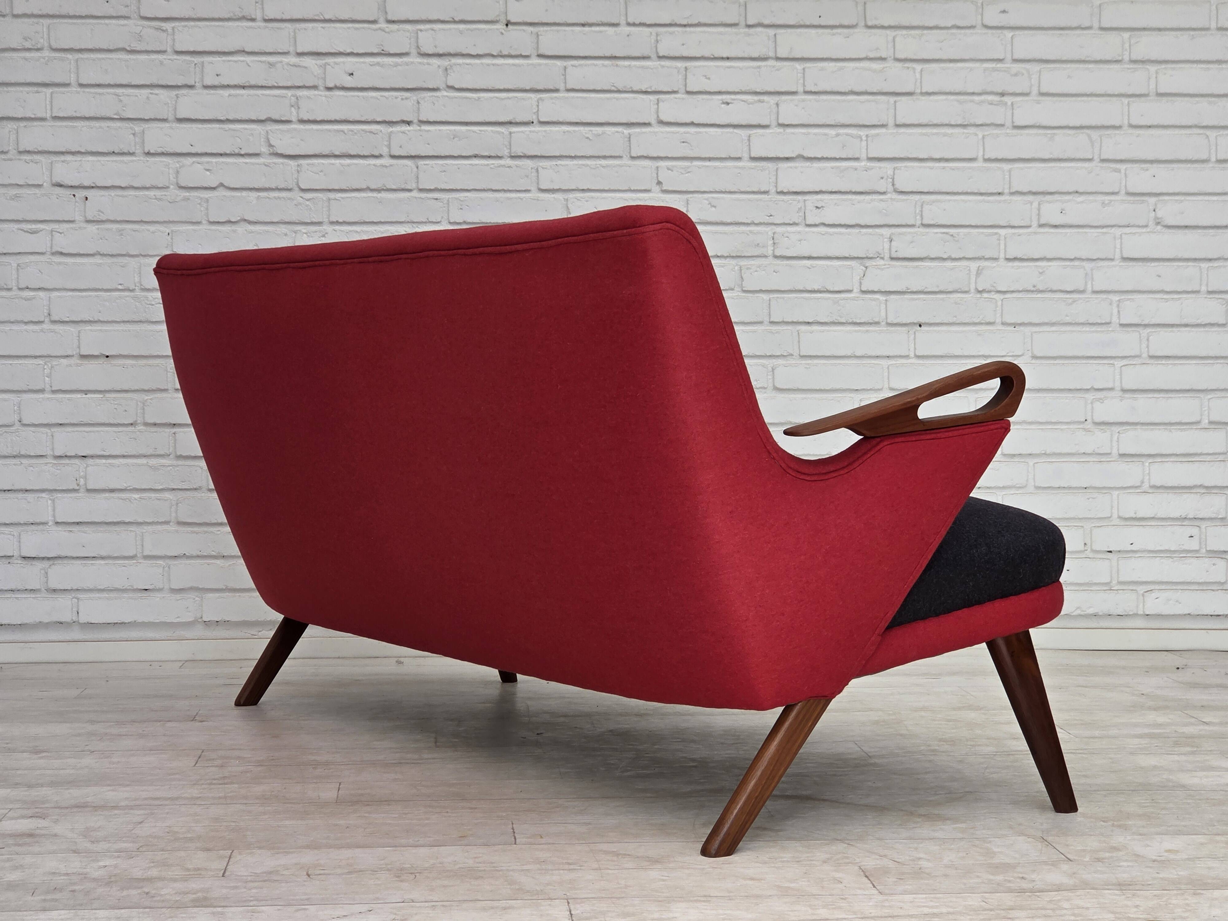 1960s, Danish design by Ch. F. Brodersen, 2 seater sofa, reupholstered.
