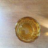 Set of 8 vintage whiskey glasses yellow glass