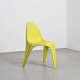 Pair of yellow fiberglass tripod chairs by Walter Frey, circa 1968
