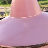 Vintage pink glass pendant light in Space Age style
