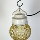 Vintage white porcelain pendant light, 1970s